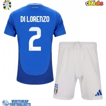 Italy Giovanni Di Lorenzo #2 Replica Home Minikit Euro 2024 Short Sleeve (+ pants)